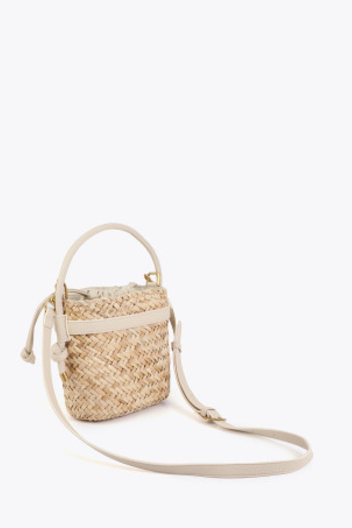 Raffia bucket bag