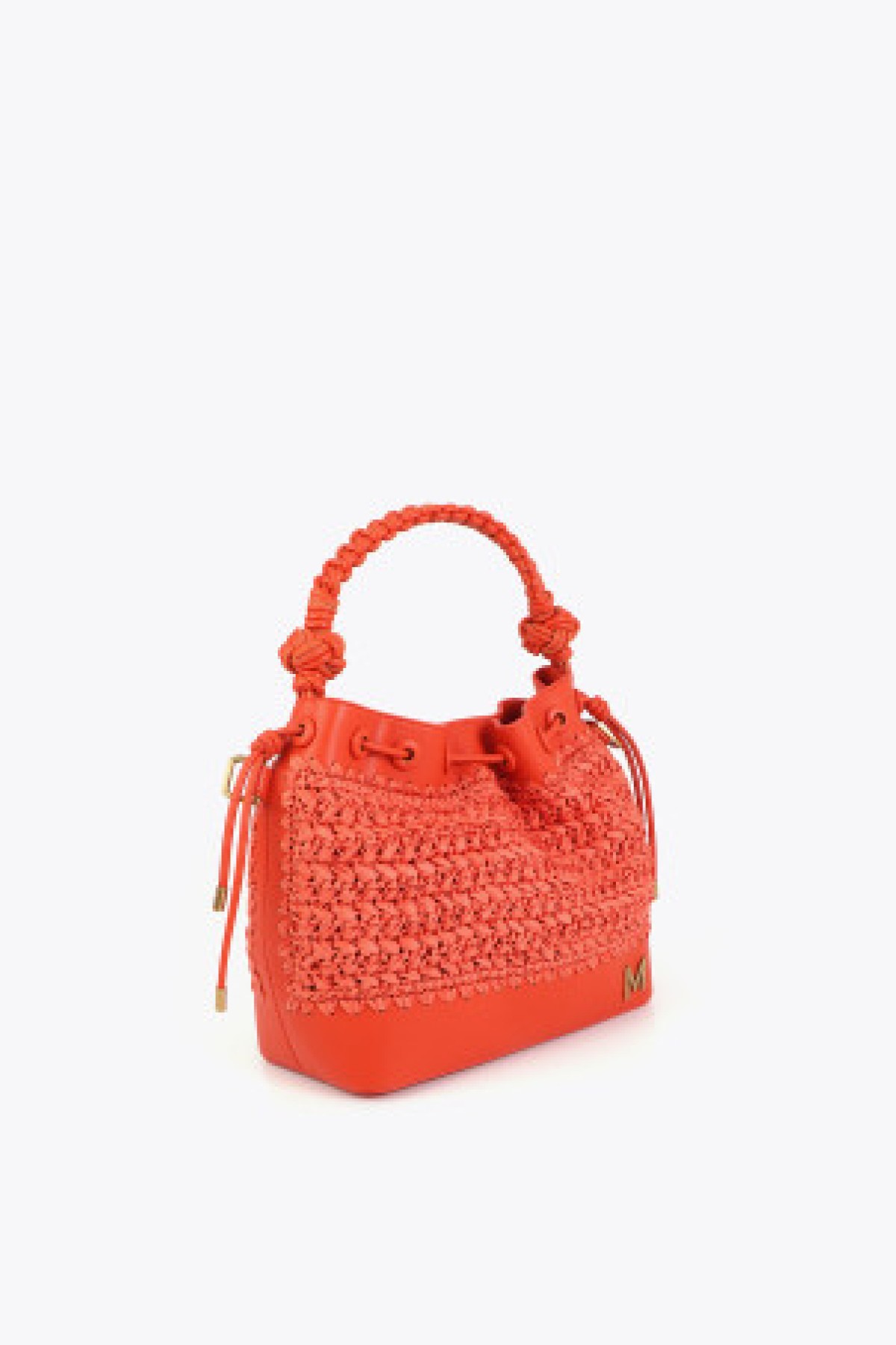 Raffia bucket bag