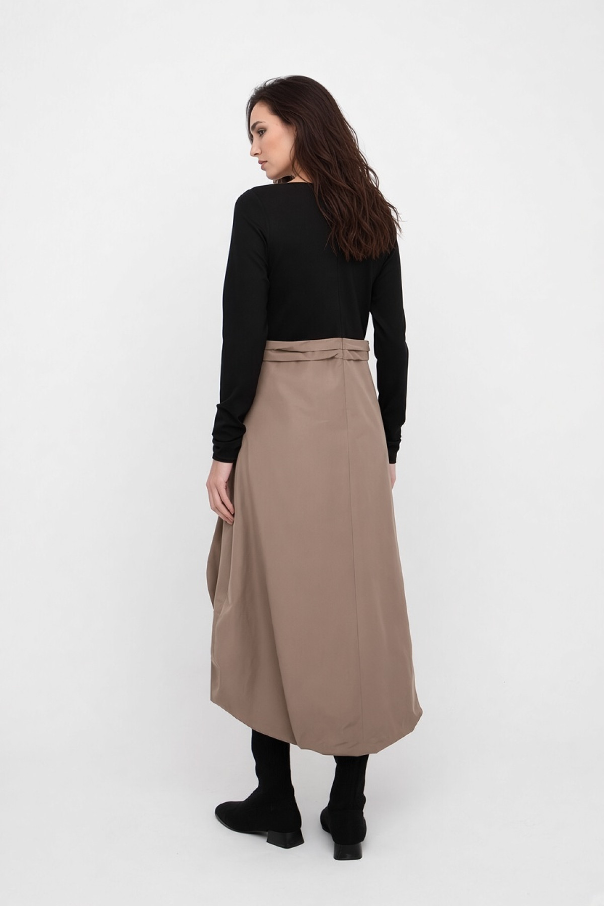 Long Sleeve Balloon Midi Dress
