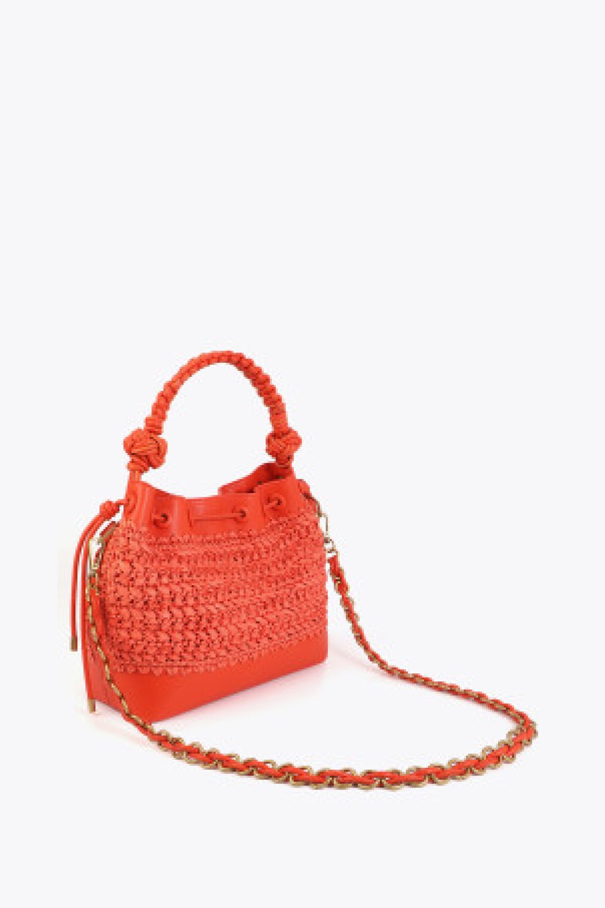 Raffia bucket bag