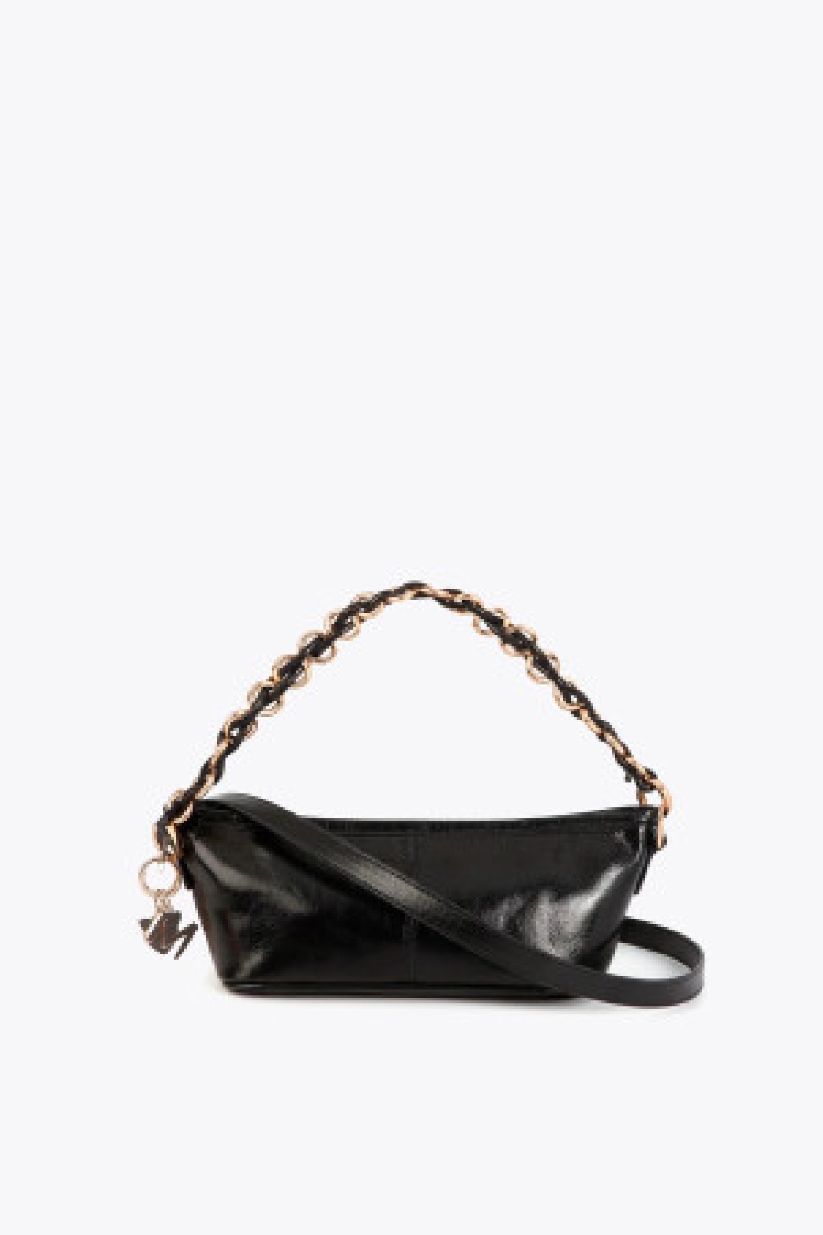 Μetallic Shoulder Bag in black.