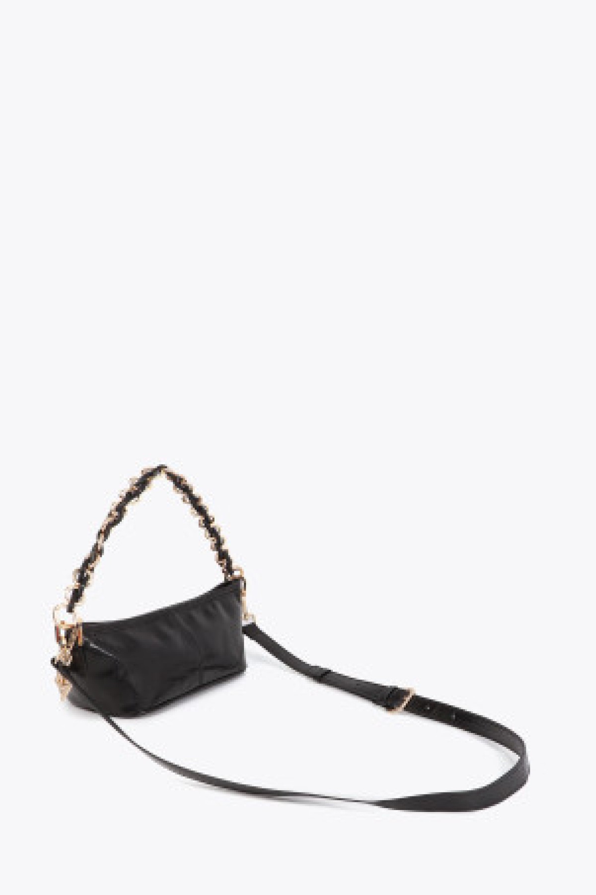 Μetallic Shoulder Bag in black.