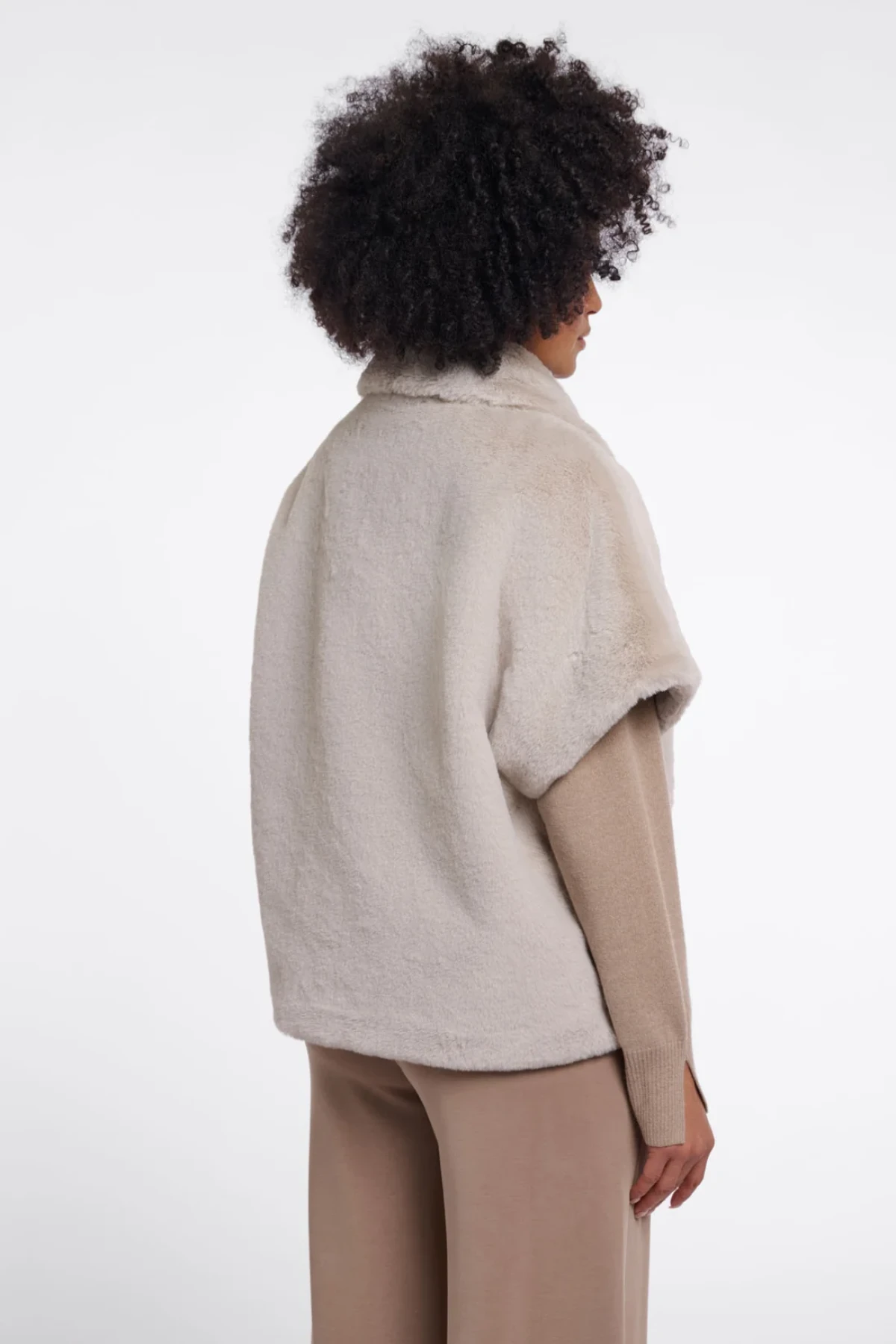 Faux fur gilet / cape vest.