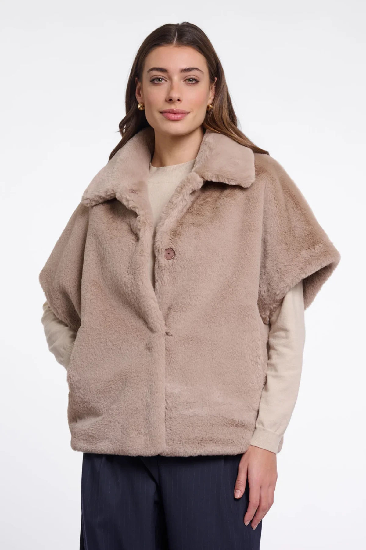 Faux fur gilet / cape vest.