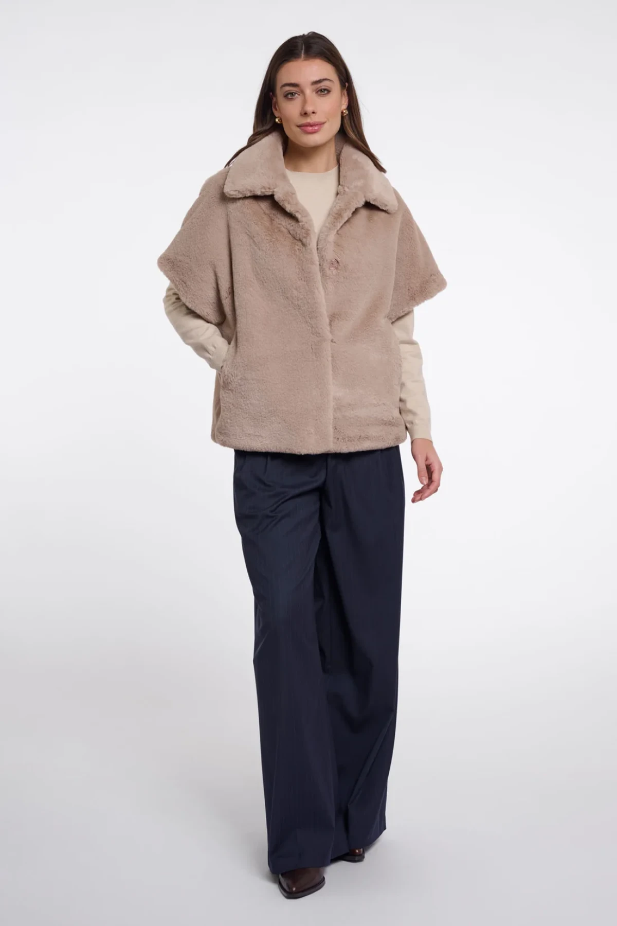 Faux fur gilet / cape vest.