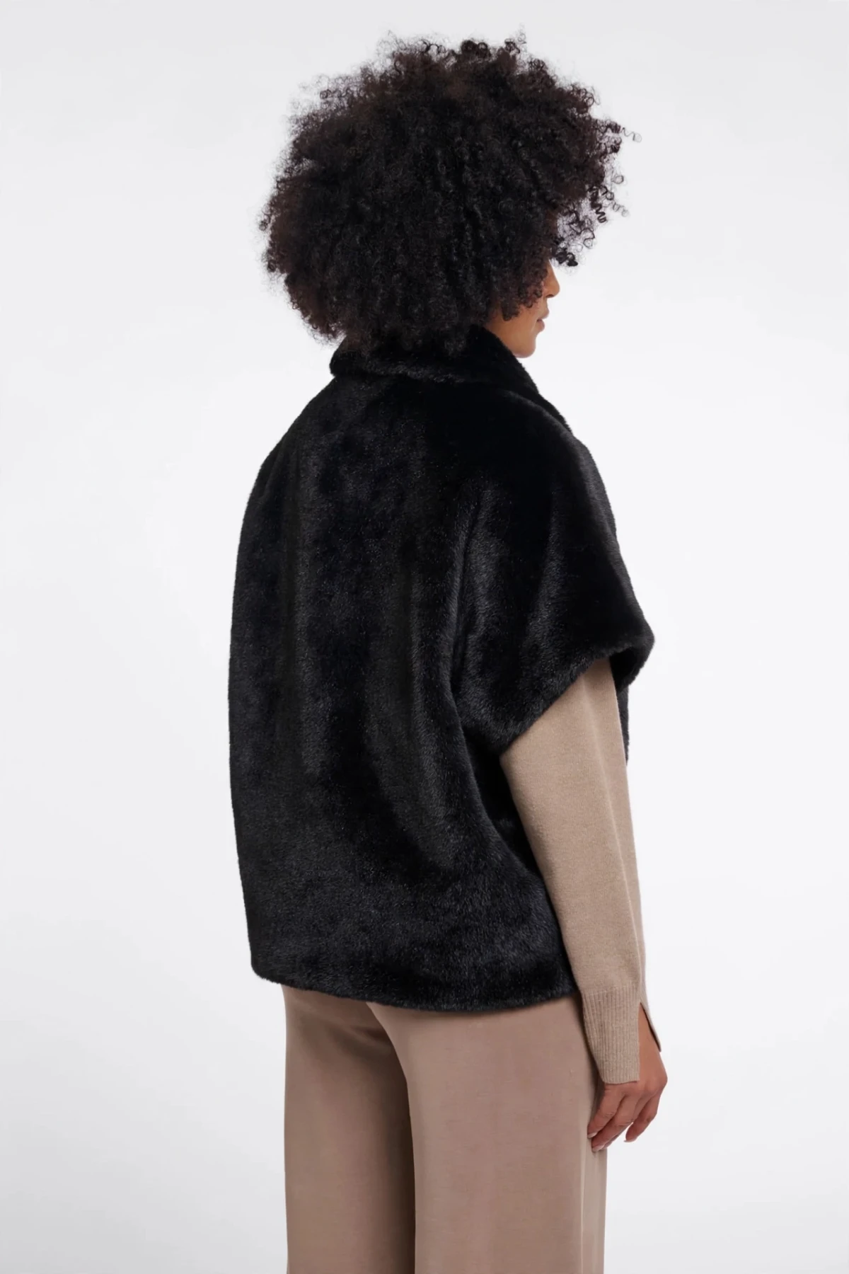 Faux fur gilet / cape vest.