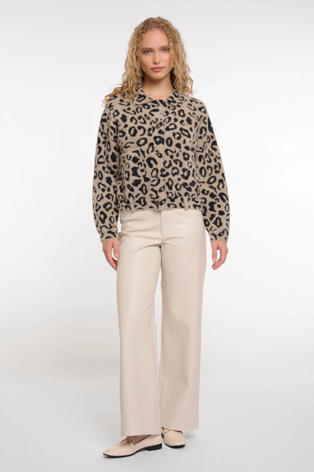 Cropped Bouclé Button-Up Jacket