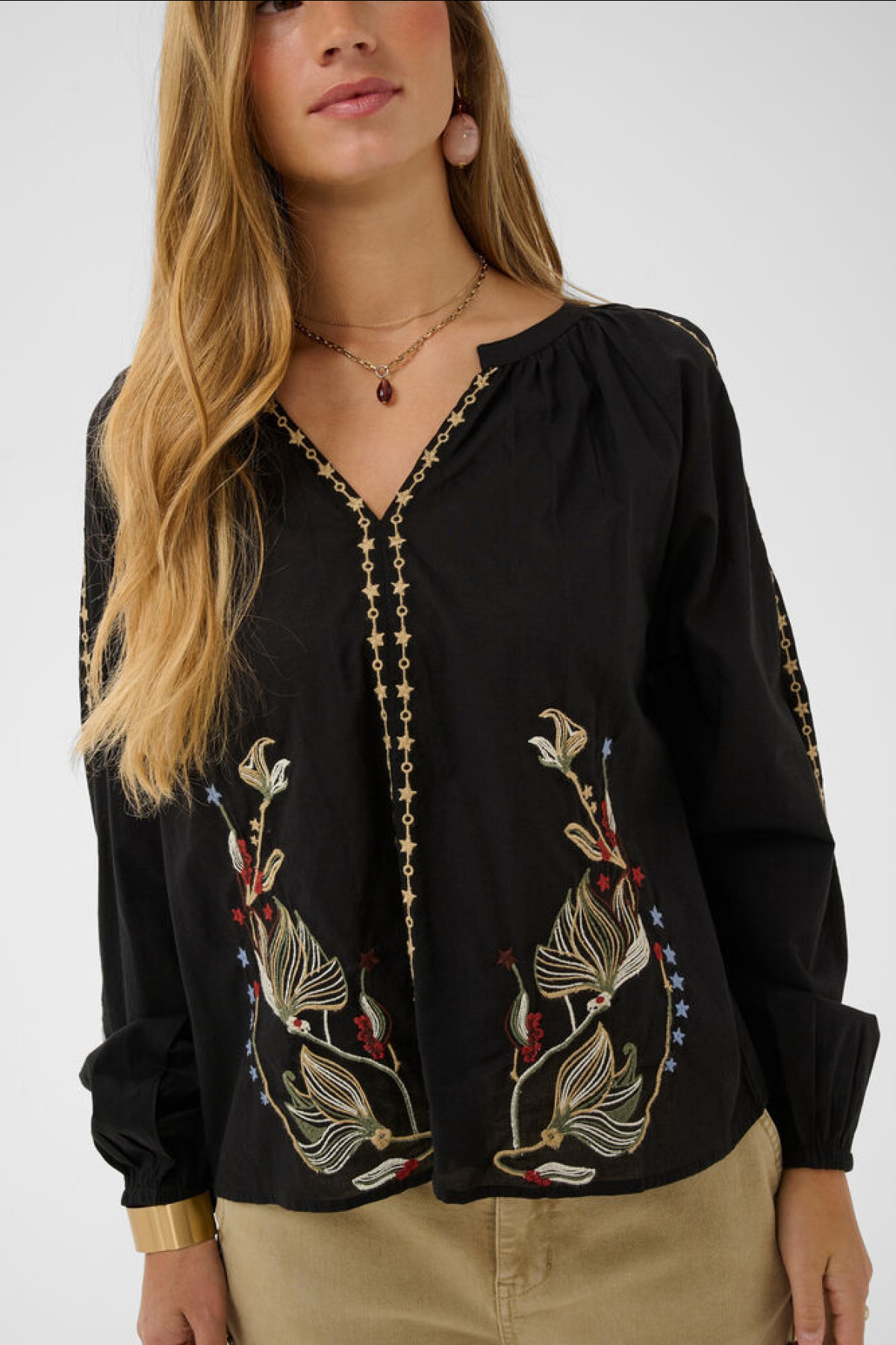 Embroidered Boho Blouse