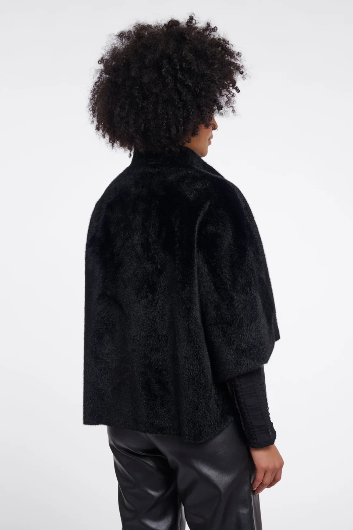 Oversized  faux fur cape