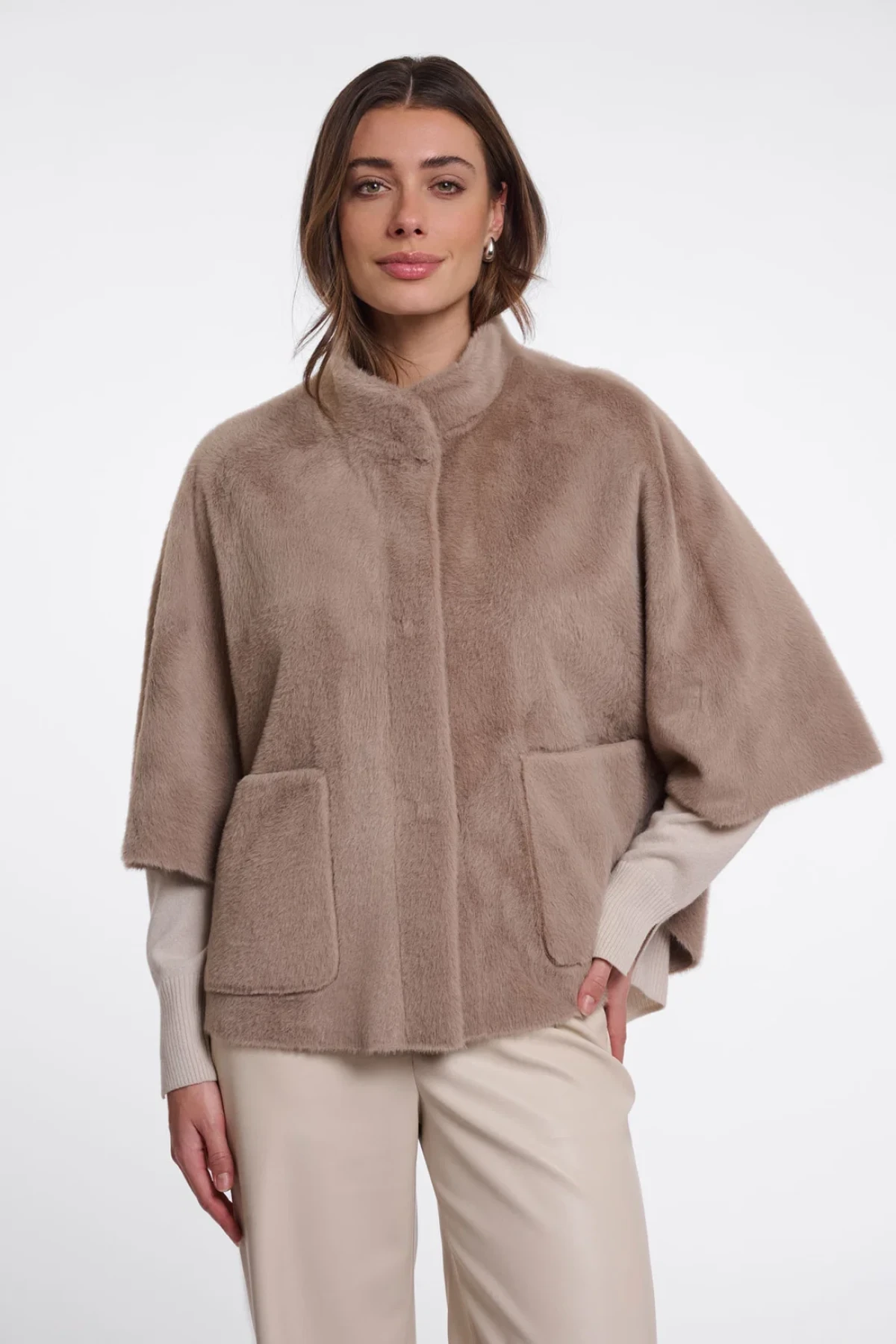 Oversized  faux fur cape