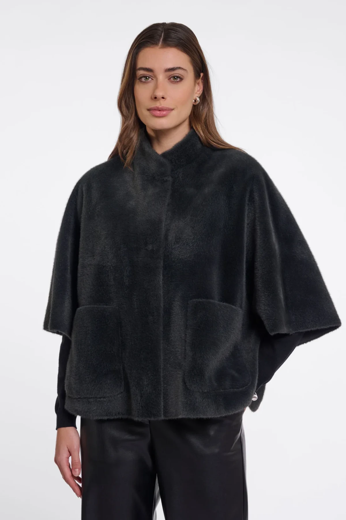 Oversized  faux fur cape