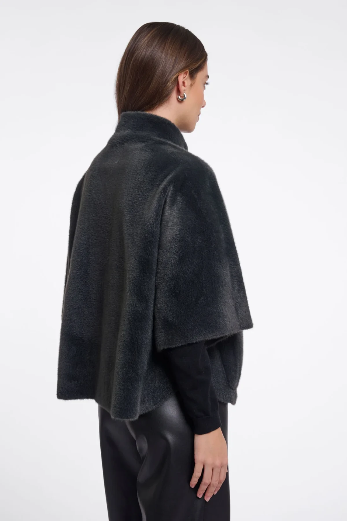 Oversized  faux fur cape