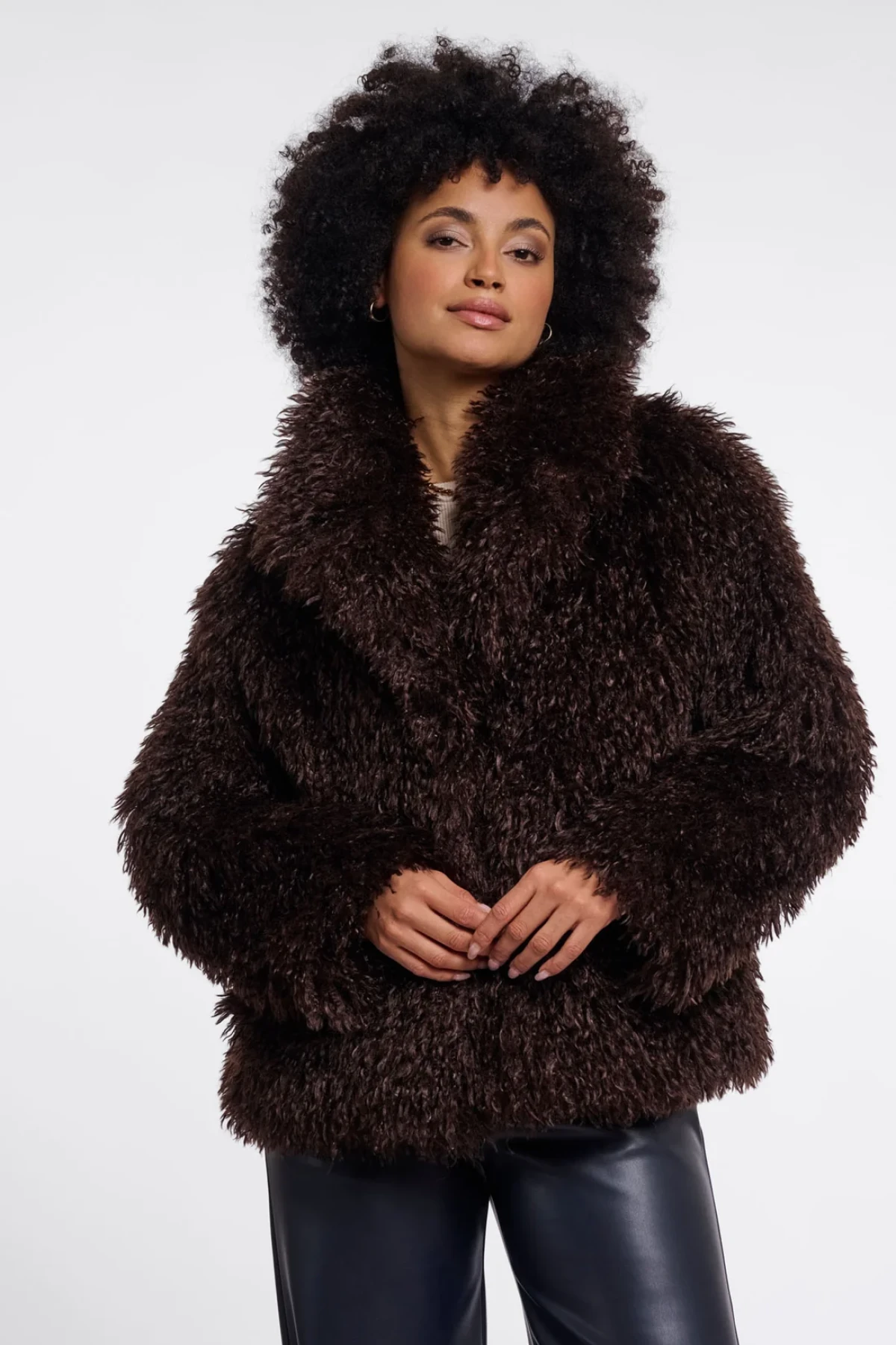 Shaggy faux-fur jacket