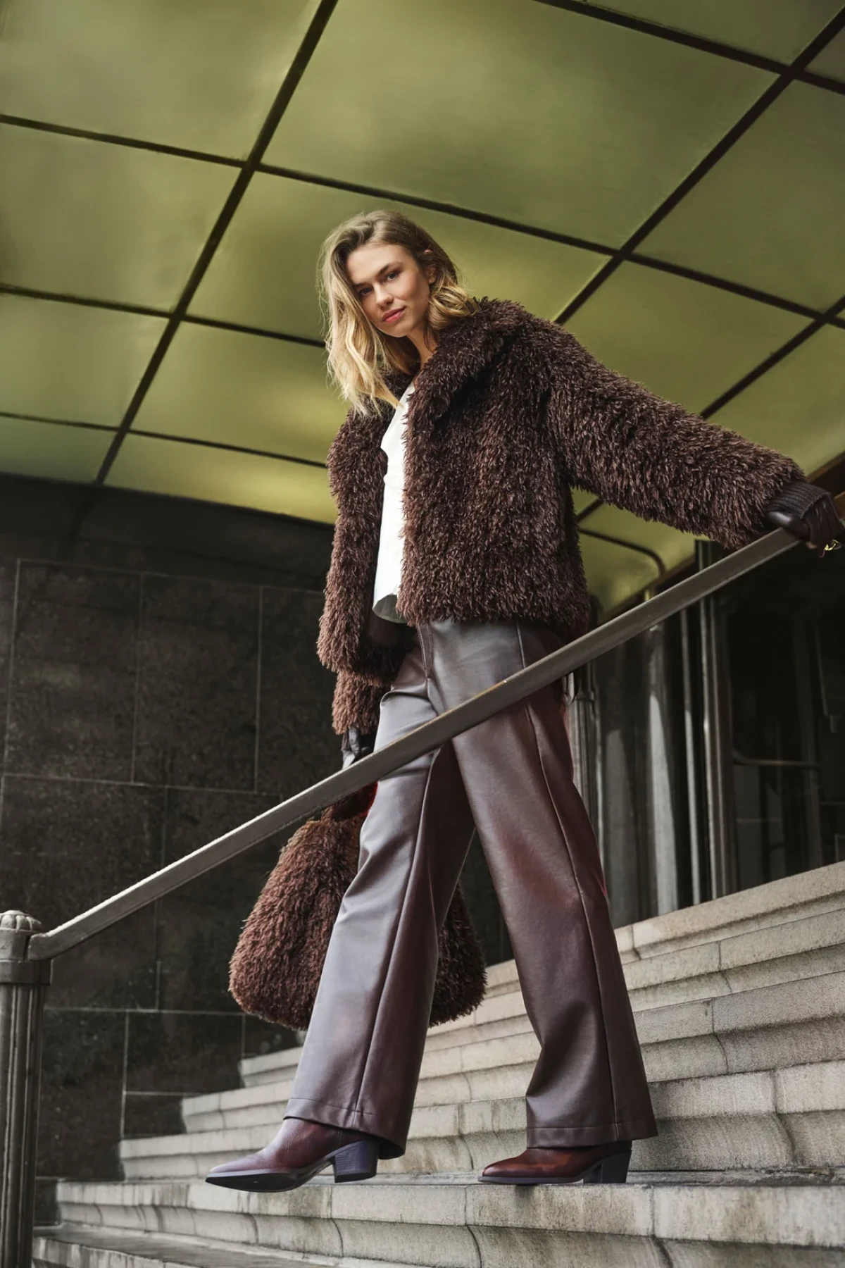 Shaggy faux-fur jacket