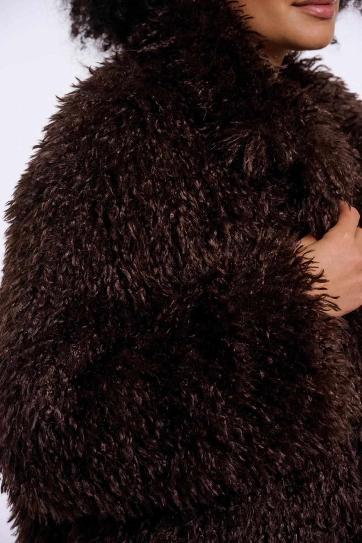 Shaggy faux-fur jacket