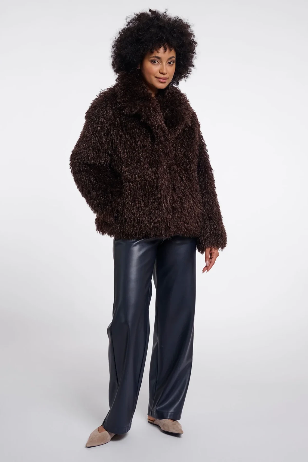 Shaggy faux-fur jacket