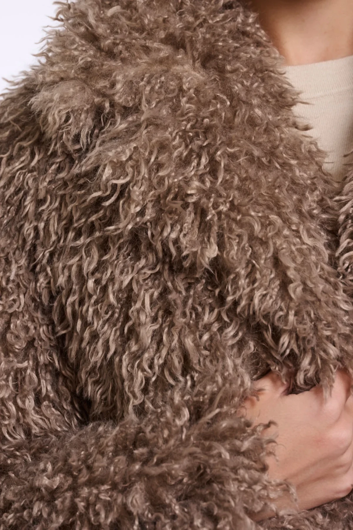 Shaggy faux-fur jacket