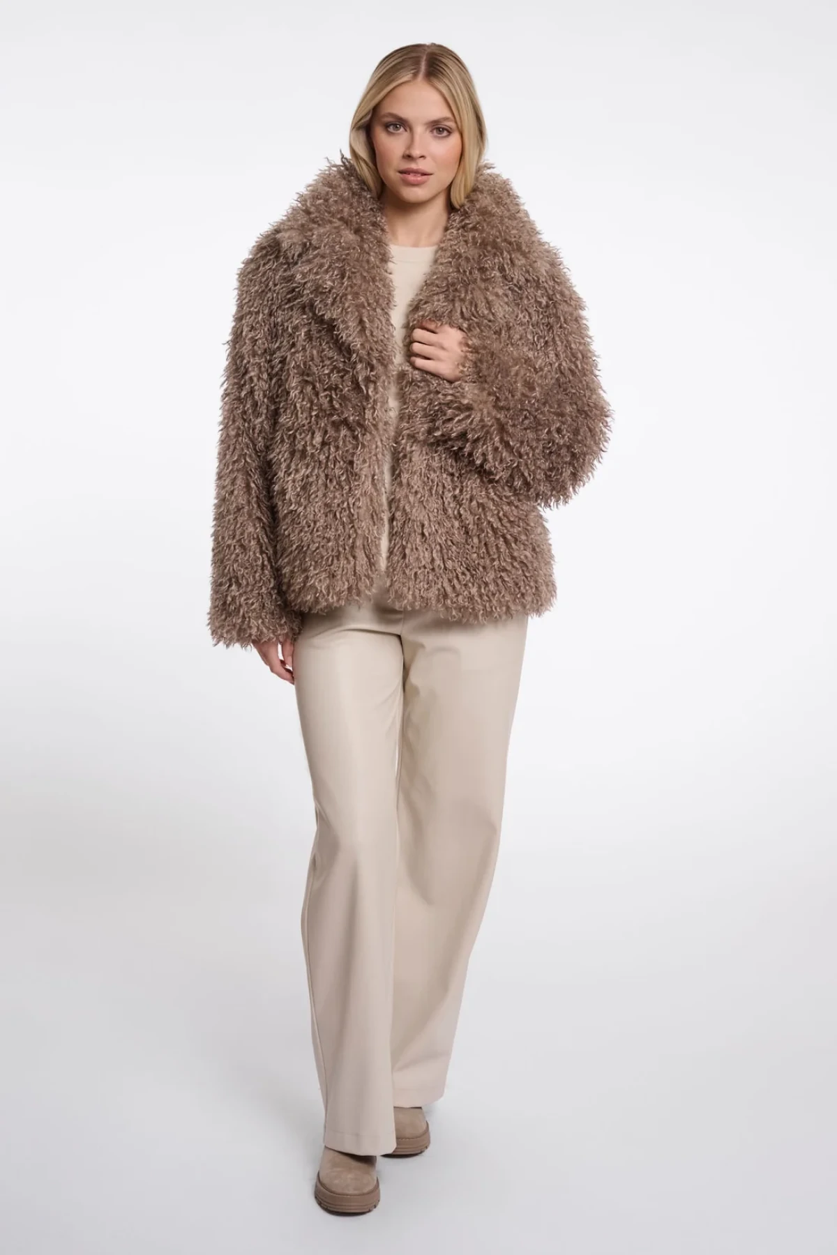 Shaggy faux-fur jacket