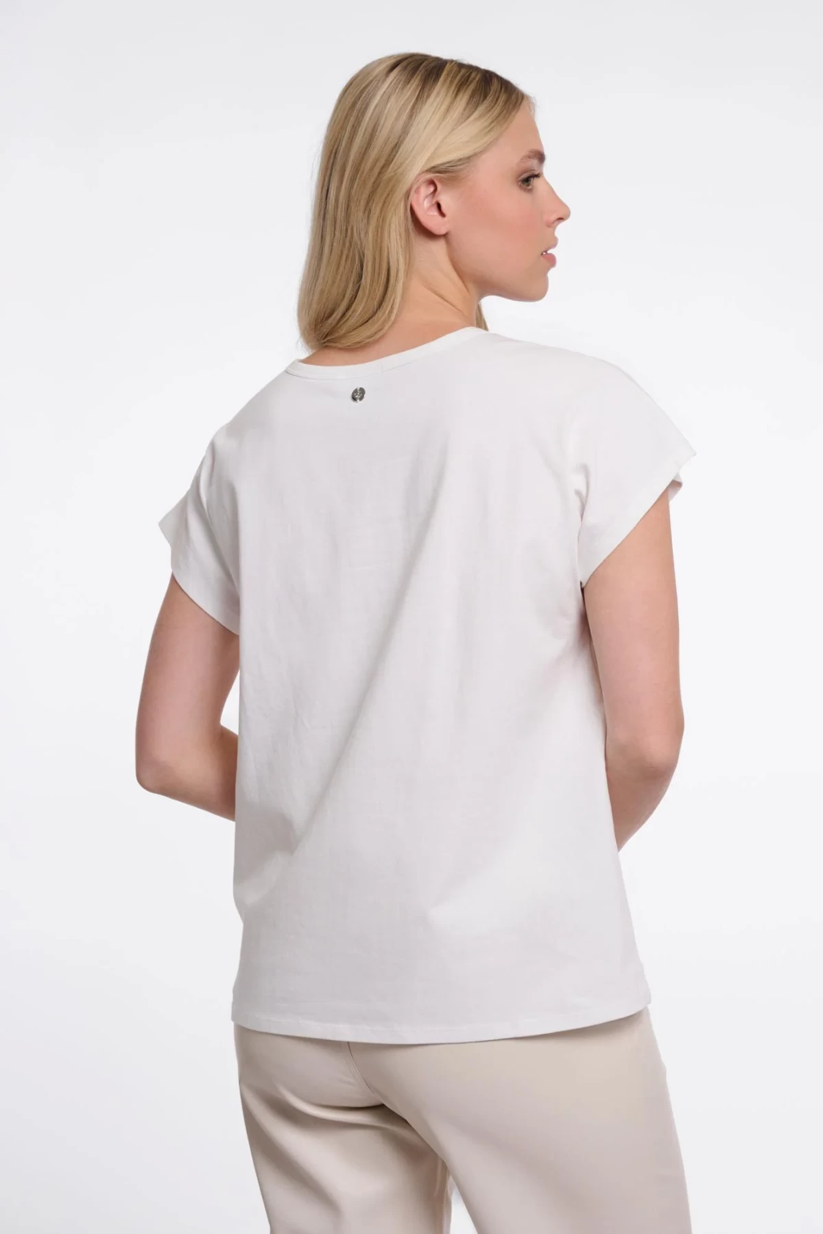 White cotton T-shirt has printed design