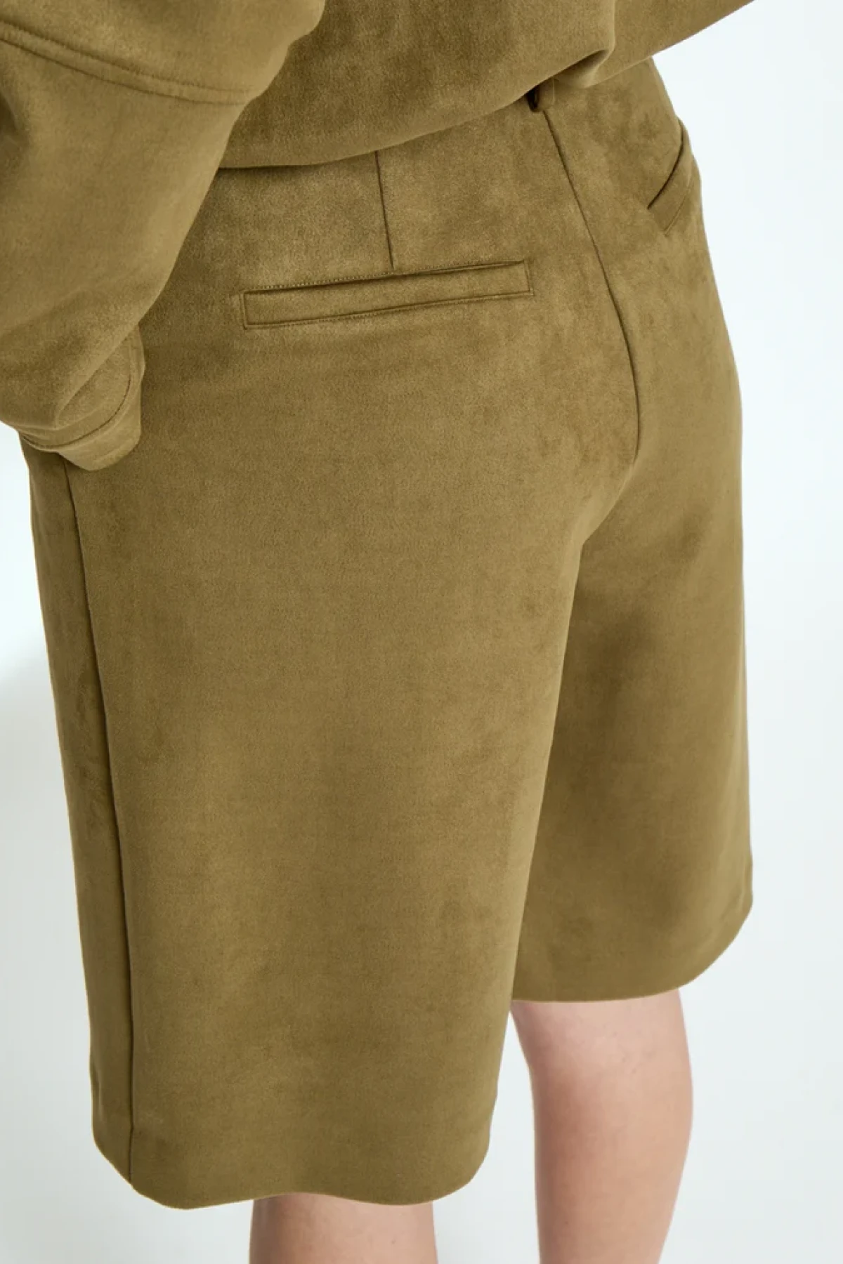 Suede bermuda shorts