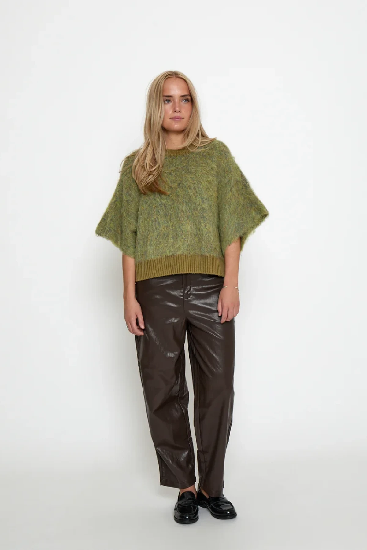 Oversized Mohair Blend Sweater - Olive