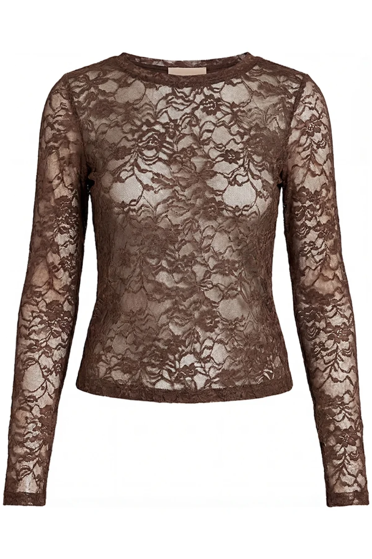 Lace long sleeve top - Chocolate brown