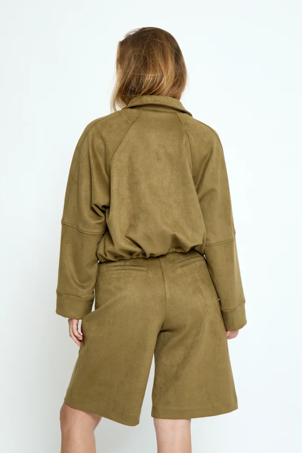 Suede Bomber/ Jacket with zipper