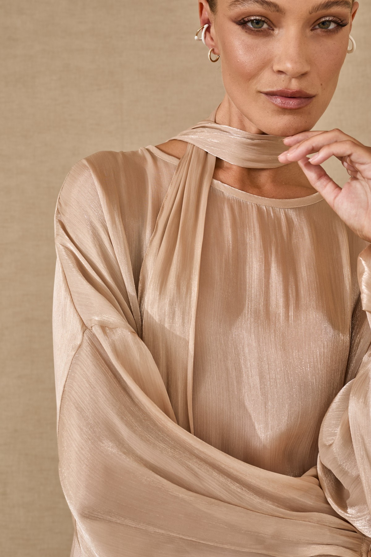 Striking, airy silk blouse