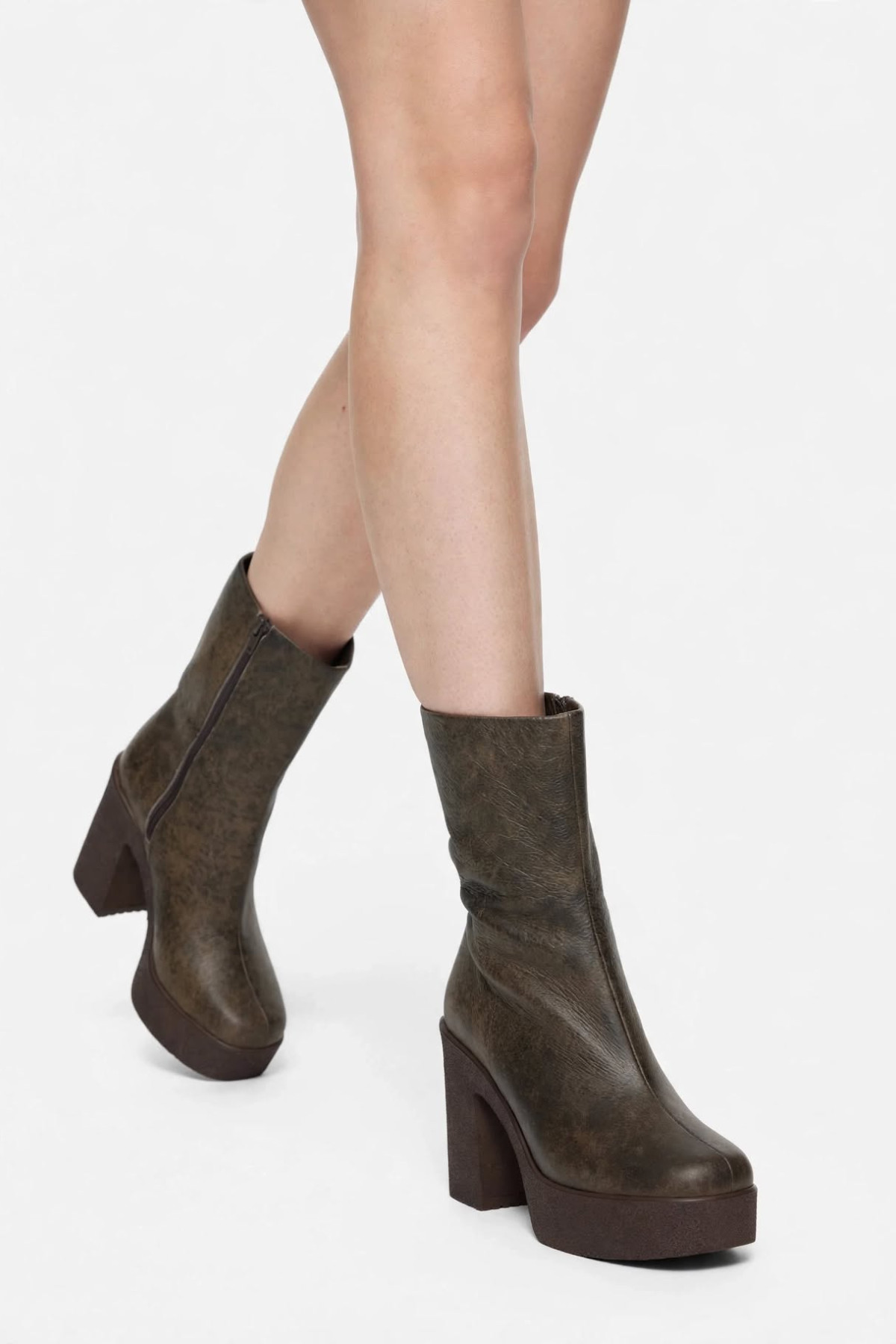 Anatomic leather ankle boots - Brown