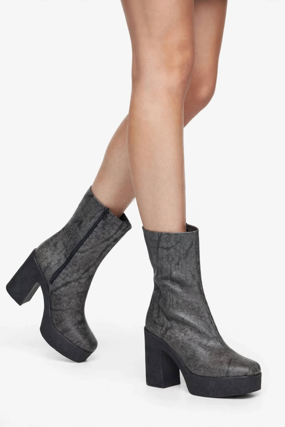 Anatomic leather ankle boots - Gray