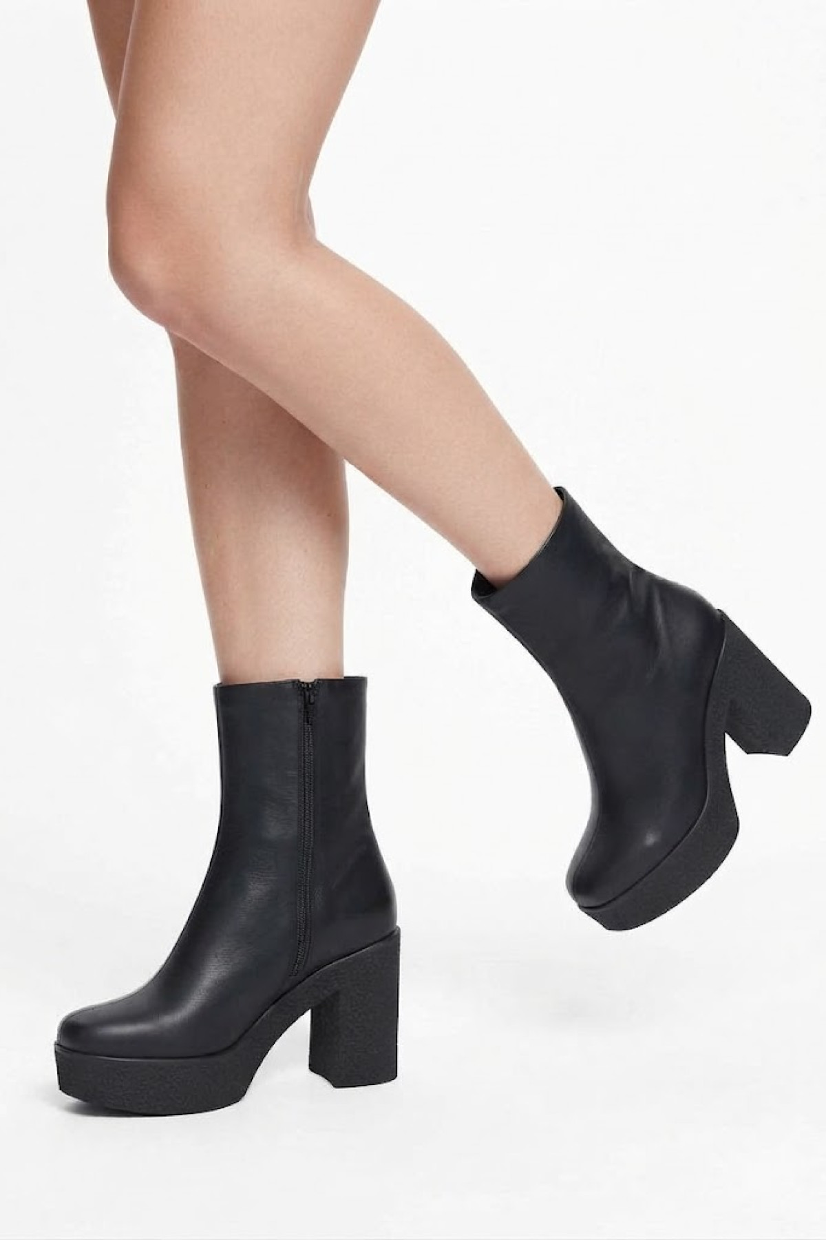 Anatomic leather ankle boots - Black