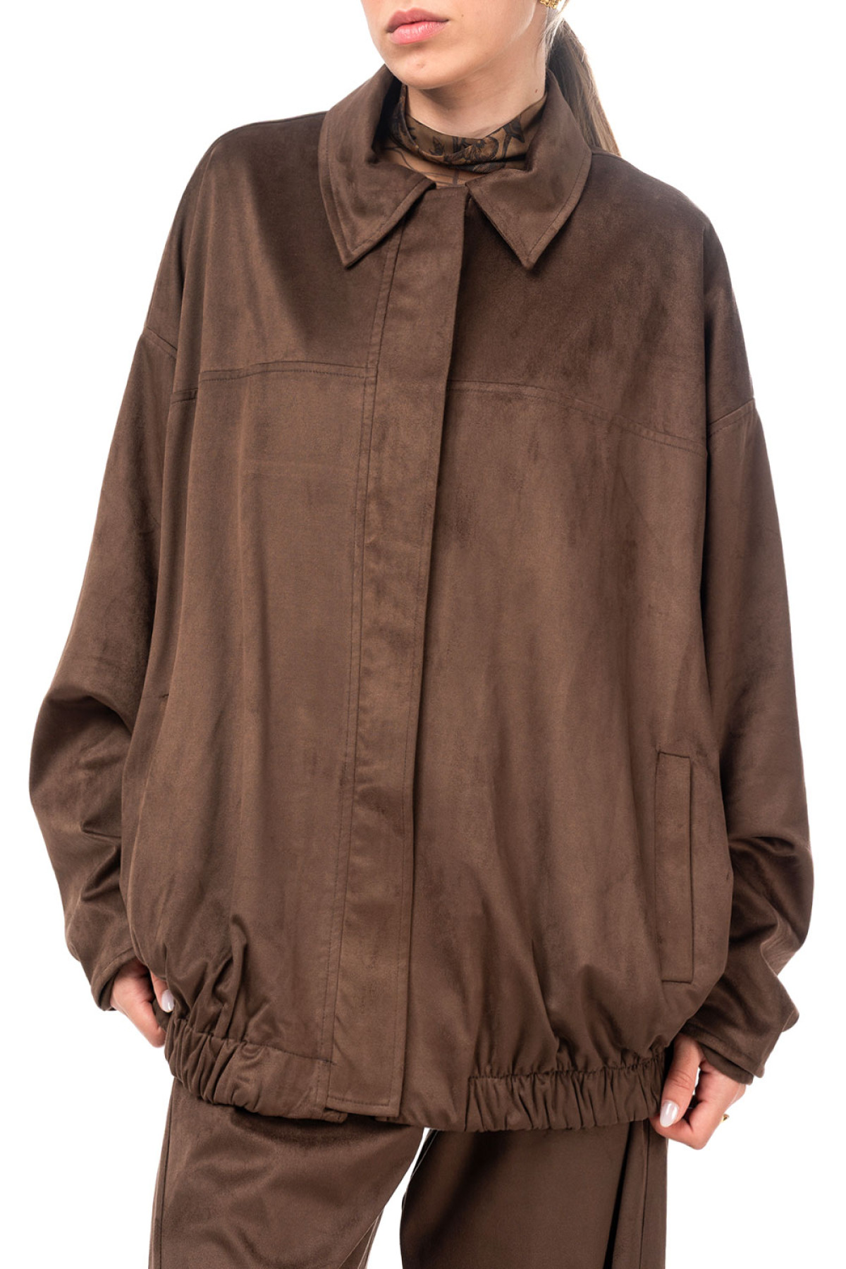 Oversized bomber / jacket  από απαλό suede