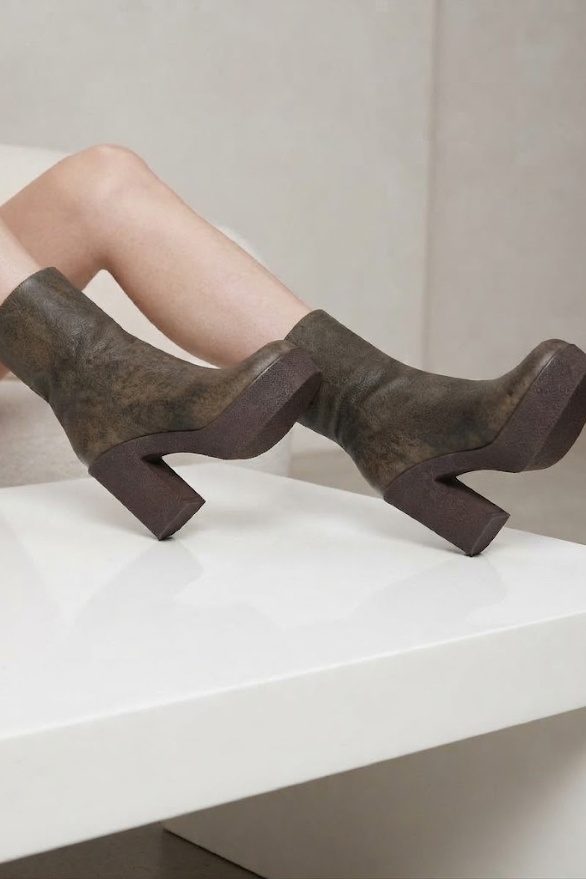 Anatomic leather ankle boots - Brown