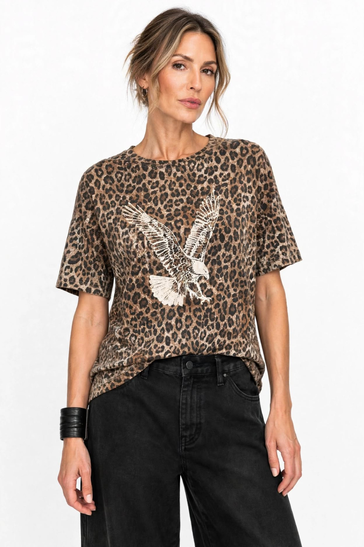 T-Shirt leopard με στάμπα αετό