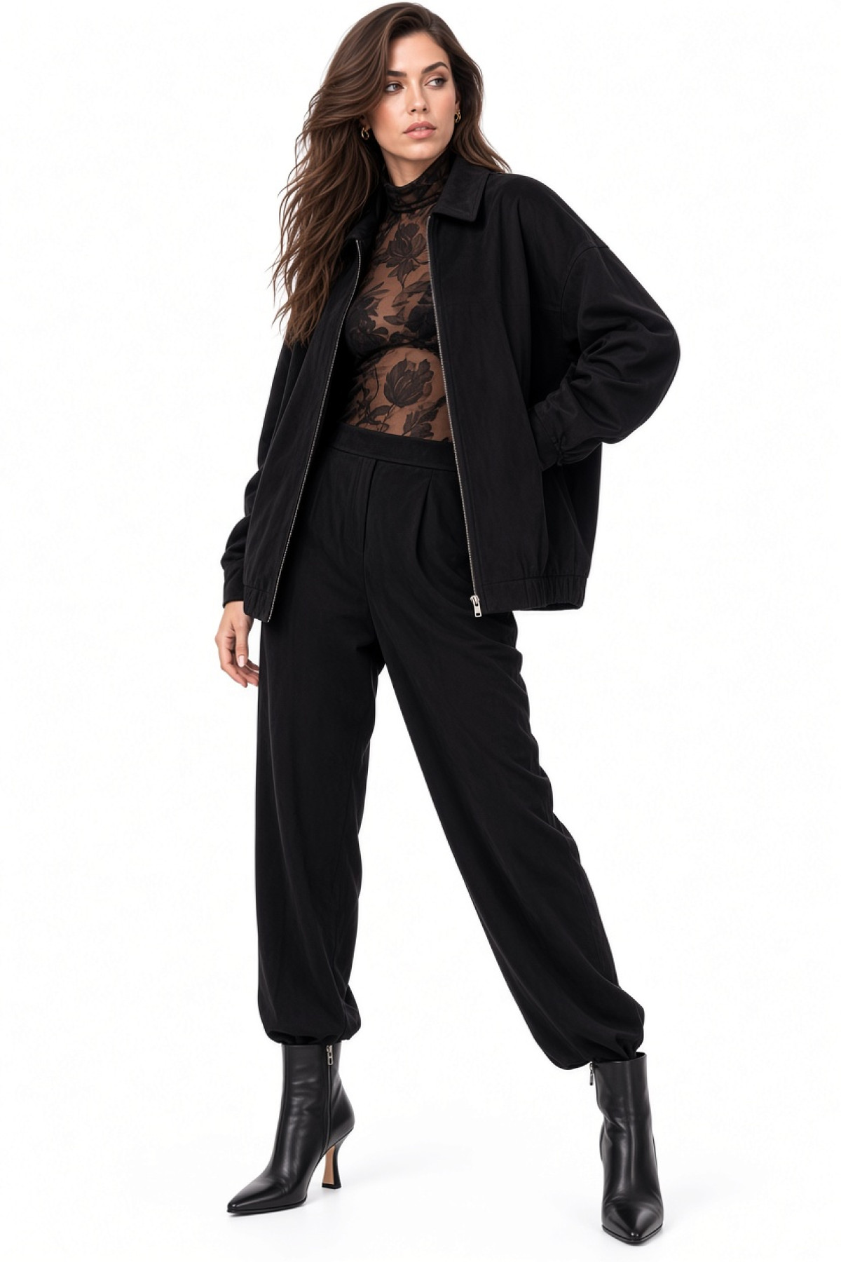 Oversized bomber / jacket  από απαλό suede