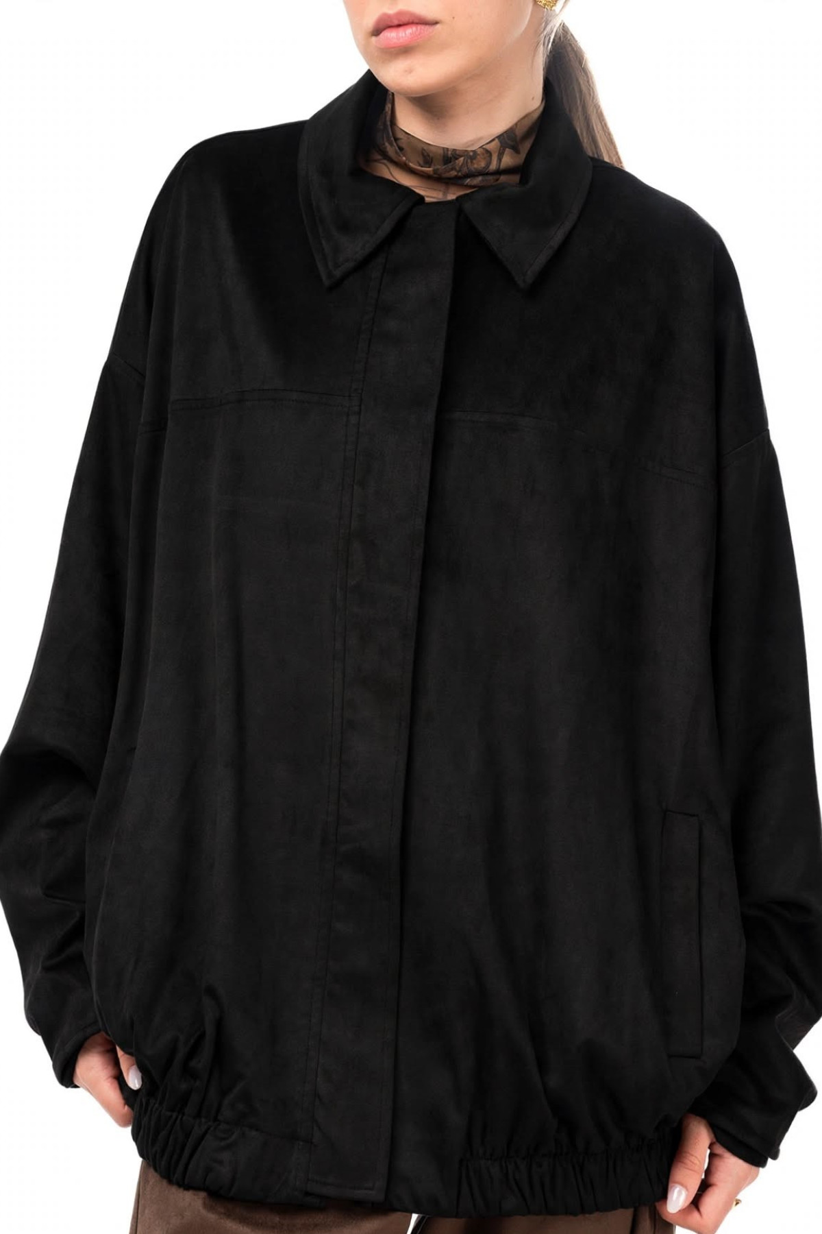 Oversized bomber / jacket  από απαλό suede