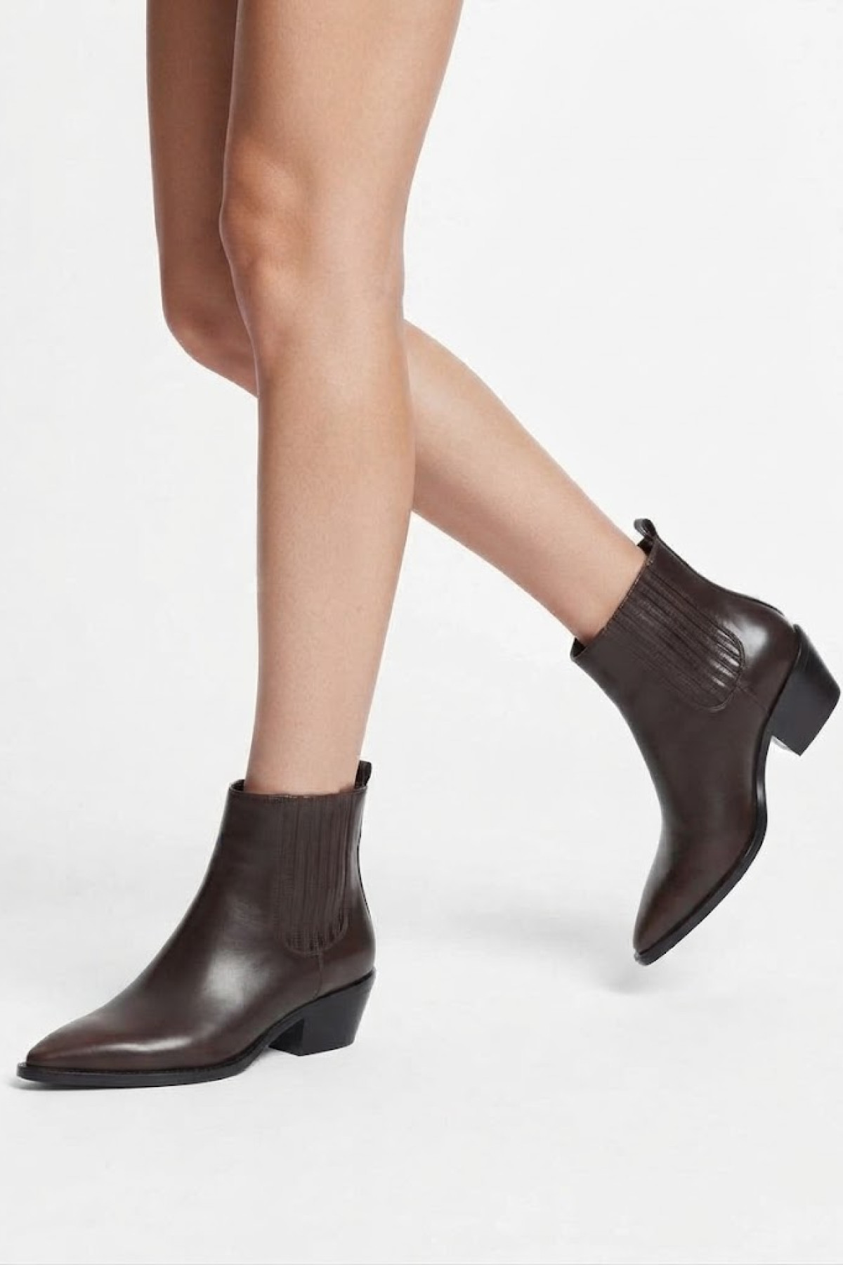 Western Ankle Boot - Dark Brown