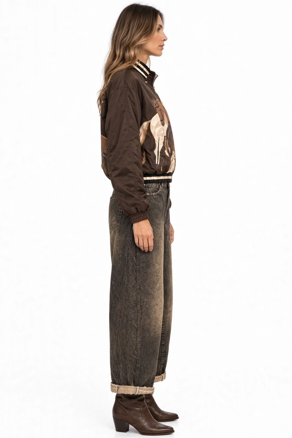 Oversized Bomber Jacket με Print