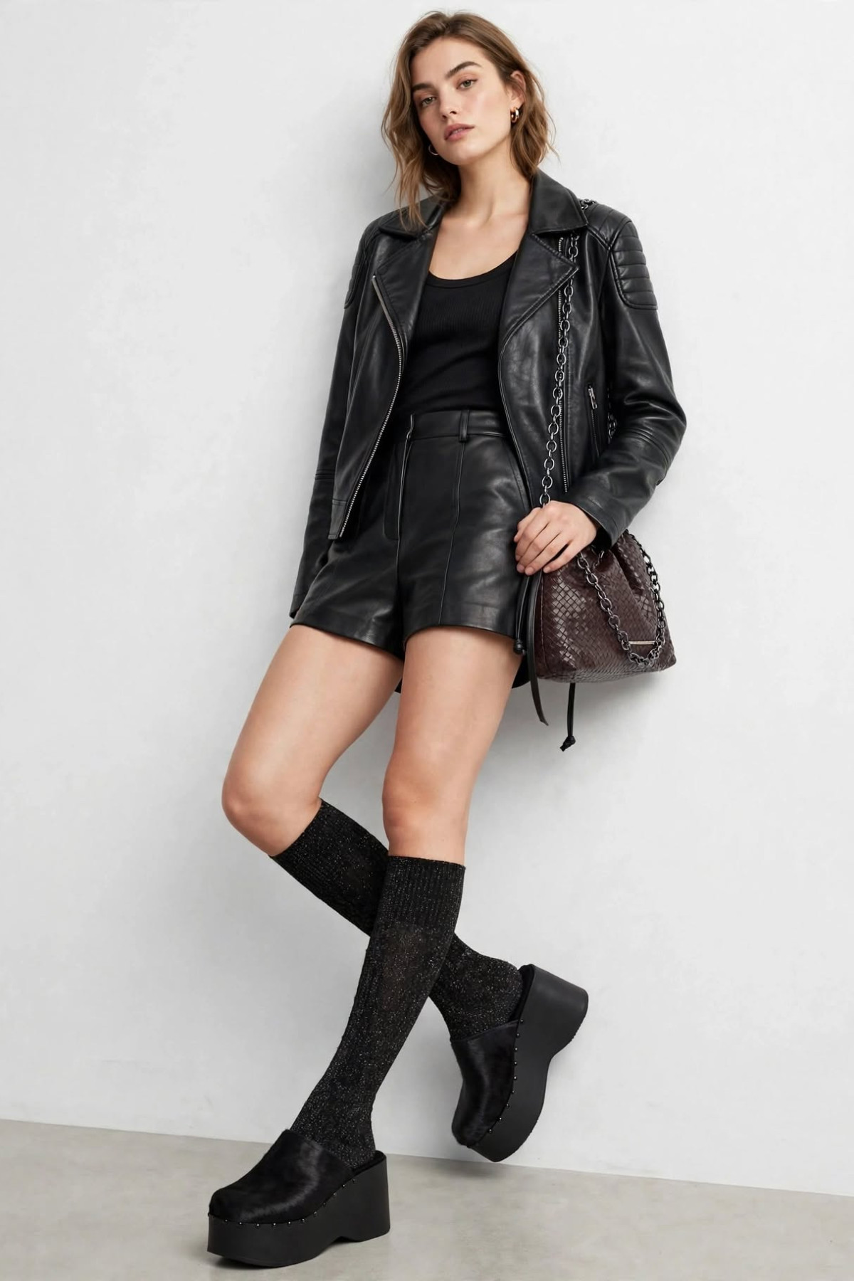 Platform Clogs - black  pony skin