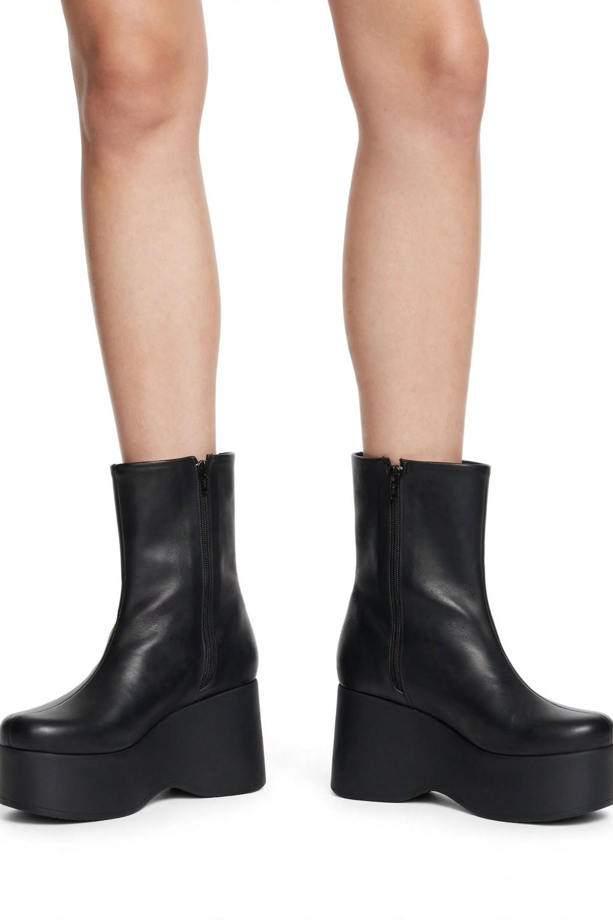 Platform Leather Ankle Boots