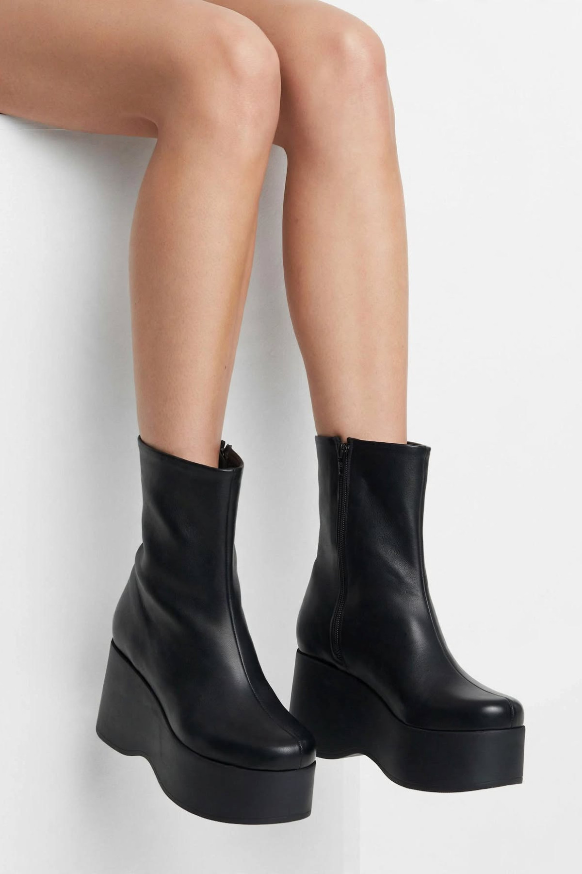 Platform Leather Ankle Boots