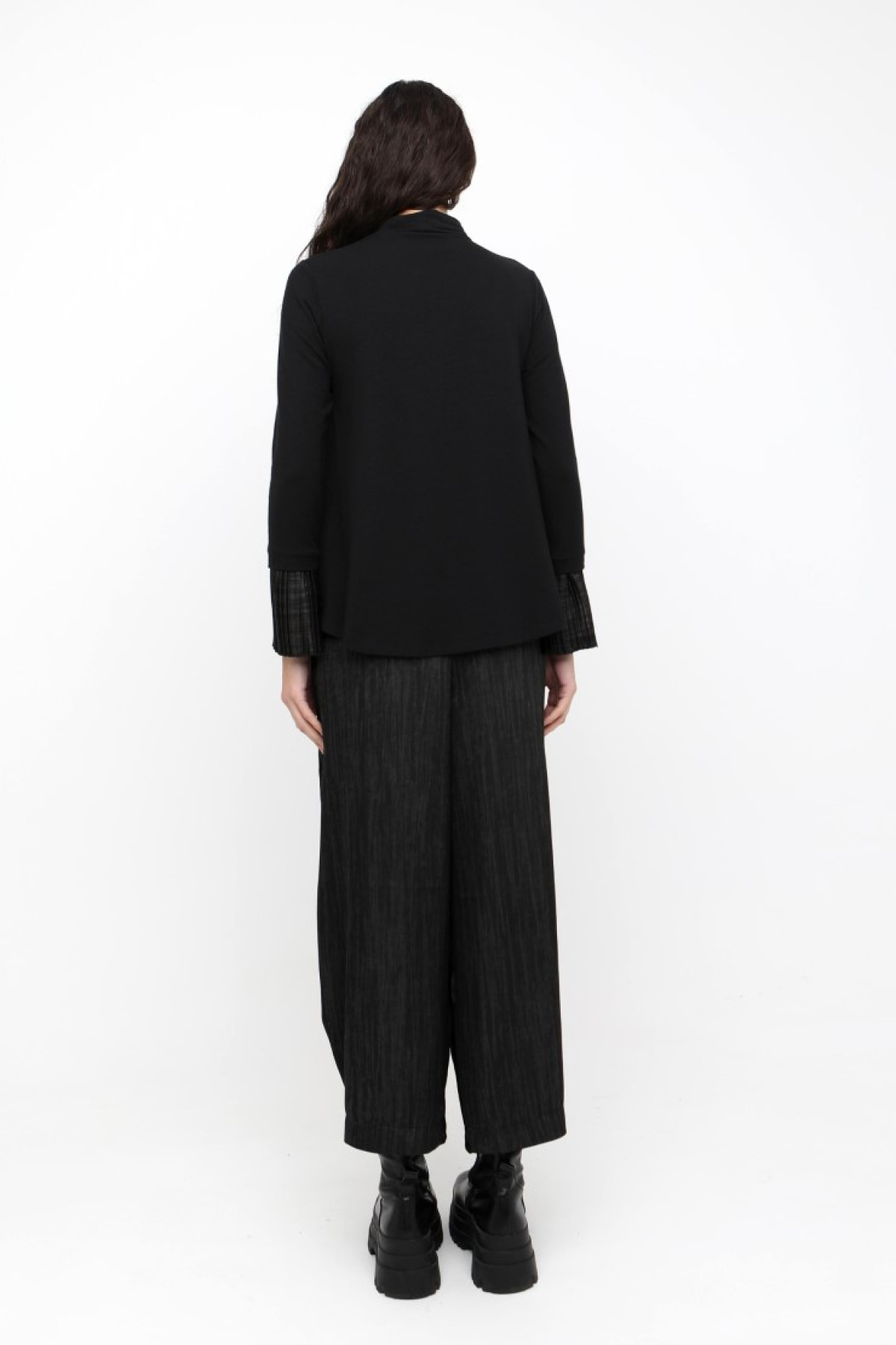 Wide Balloon Pants with Pleated Panels