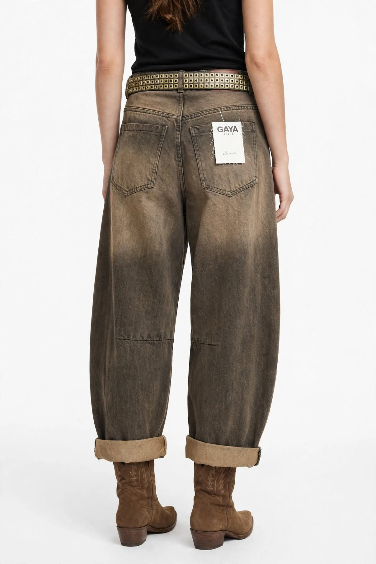 Φαρδύ Jeans παντελόνι με ζώνη