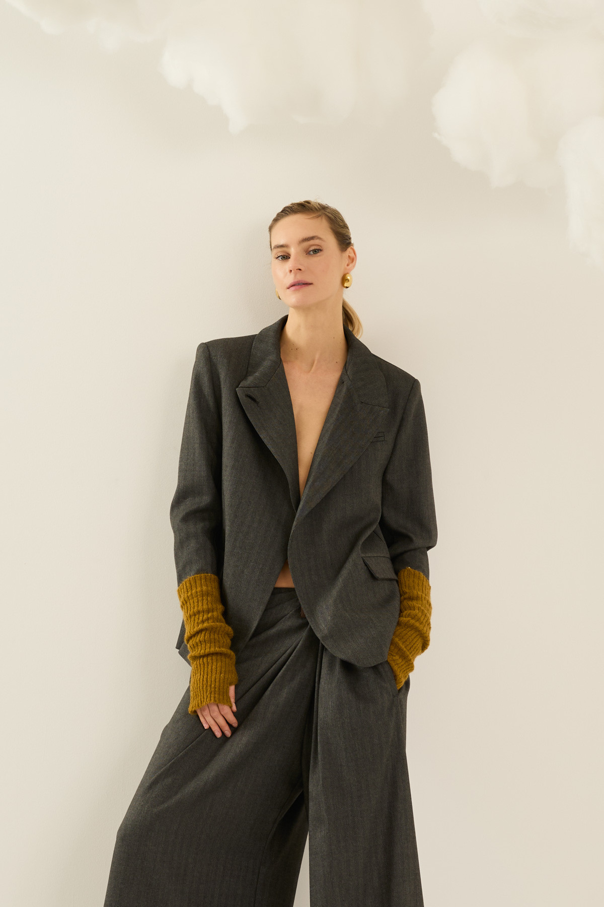 Σακάκι 2-σε-1 Convertible Blazer με πλεκτά μανίκια