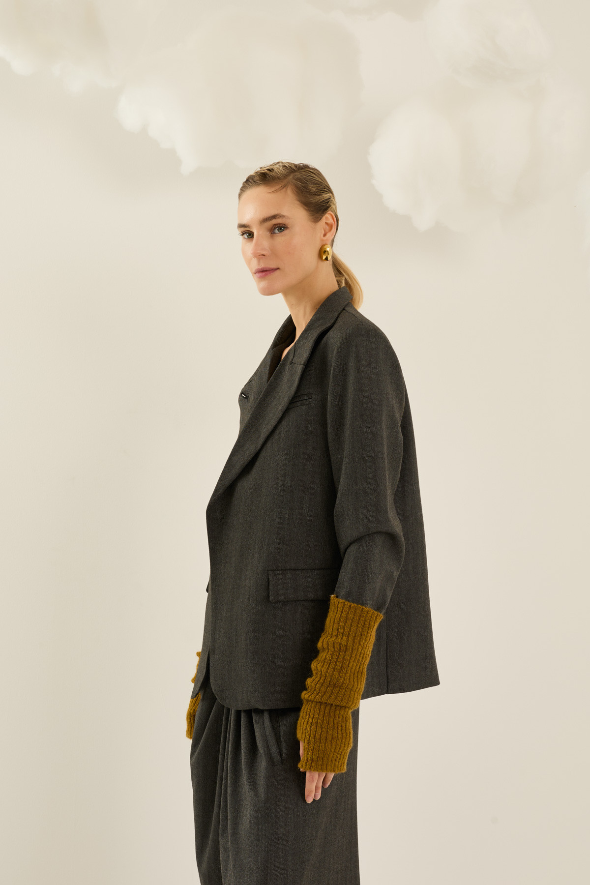 Σακάκι 2-σε-1 Convertible Blazer με πλεκτά μανίκια