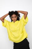 SHORT-SLEEVE  LOOSE  BLOOSE -THREE COLORS - LEMON ,WHITE AND COFFEE