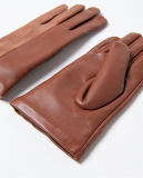 GLOVES WITH BI-MATERIAL DESIGN /LEATHER AND FABRIC