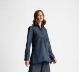 LONG JEANS SHIRT WITH SIDE SLITS