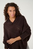 KNIT PONCHO SWEATER ,V-NECKLINE