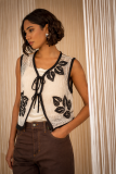 Knitted vest with textured pattern
